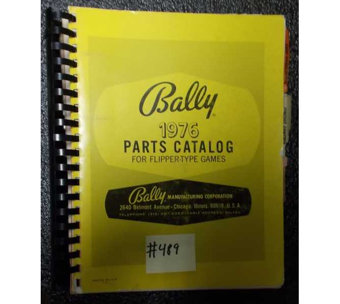 BALLY Pinball Machine Game 1976 PARTS CATALOG for FLIPPERTYPE GAMES